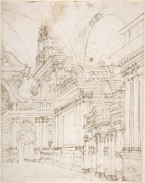 Sketch of a Palace Interior — Antonio Galli Bibiena
