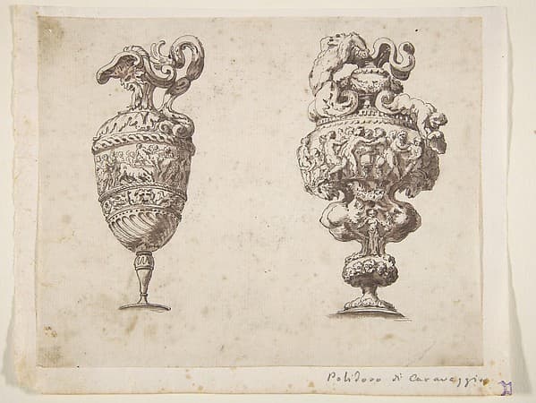 Two Designs for Ewers — Polidoro da Caravaggio