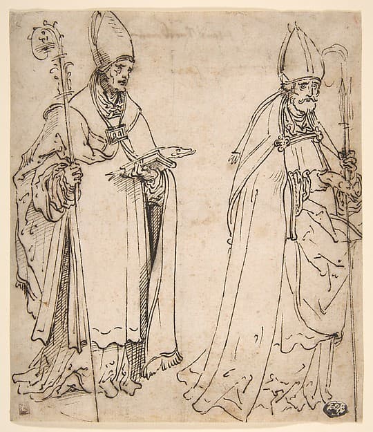 Two studies for Saint Ulrich of Augsburg — Hans Burgkmair