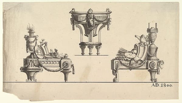 Three Designs for Architectural Trophies — Jean Charles Delafosse