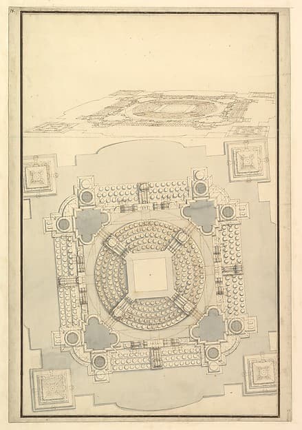 Ground Plan of the Catafalque for Anna Cristina, Wife of Carlo Emanuele II of Savoy — Giuseppe Galli Bibiena