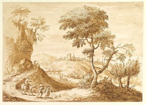 Landscape with a Town in the Distance — Anton Maria Zanetti the Elder