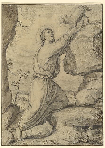 The Good Shepherd (recto); Cloud Studies (verso) — Friedrich Olivier