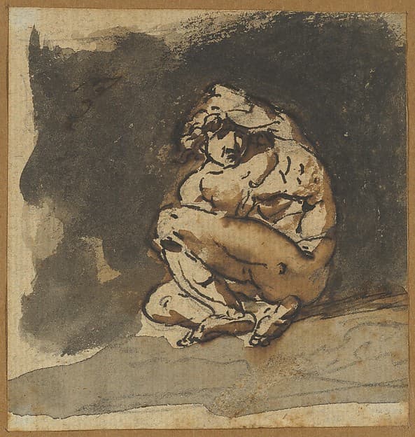 Study of a Male Nude (Althaemenes) Trying to Hide Himself — Nicolai Abraham Abildgaard
