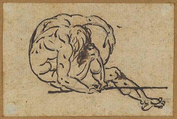 Study of a Male Nude (Althaemenes) in Despair Trying to Hide Himself — Nicolai Abraham Abildgaard