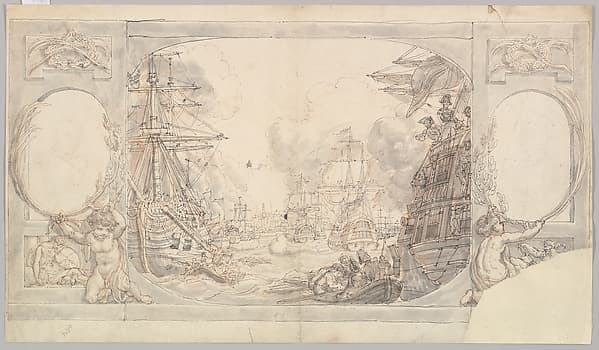 Study for the "Attack on Copenhagen" — Edward Francis Burney