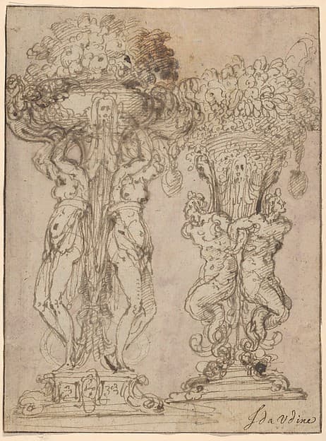 Two Designs for a Flower Pedestal — Guglielmo della Porta