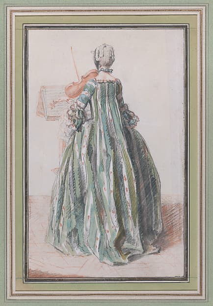 Woman Playing the Violin, Seen from the Back — Louis de Carmontelle
