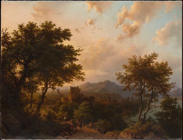 Sunset on the Rhine — Barend Cornelis Koekkoek