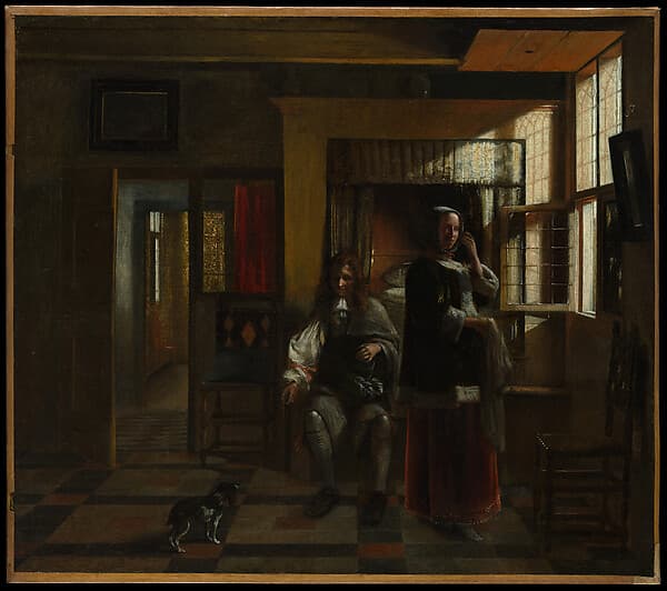 Interior with a Young Couple — Pieter de Hooch