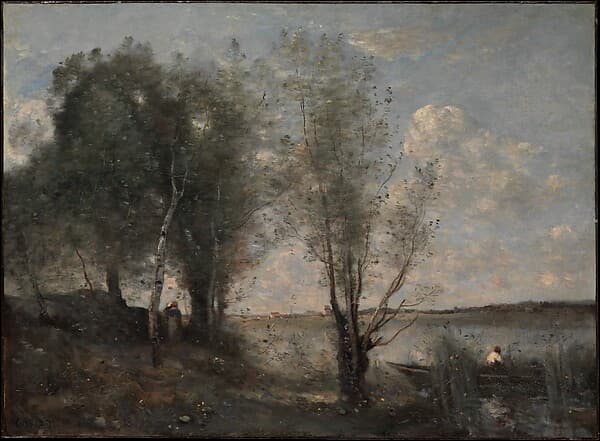 Boatman among the Reeds — Camille Corot
