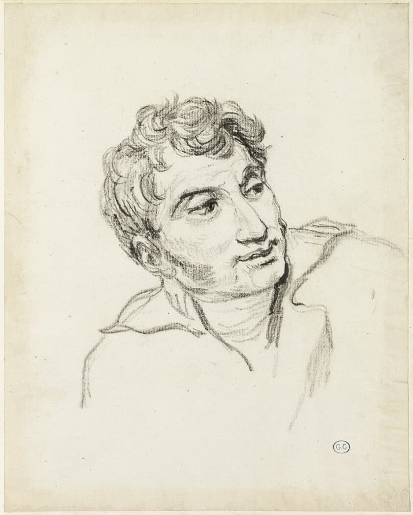 Bust of a Man, Head Turned to Right — Jacques-Louis David