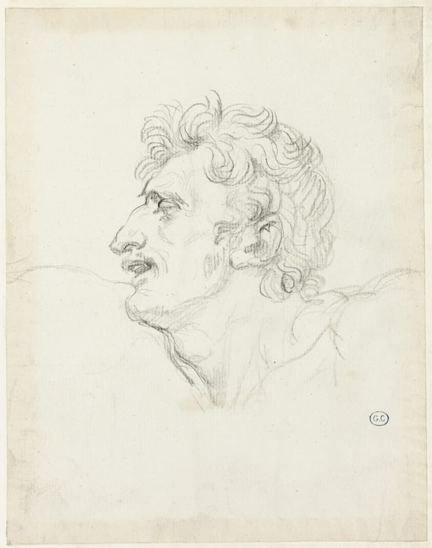 Head of a Man, Left Profile — Jacques-Louis David