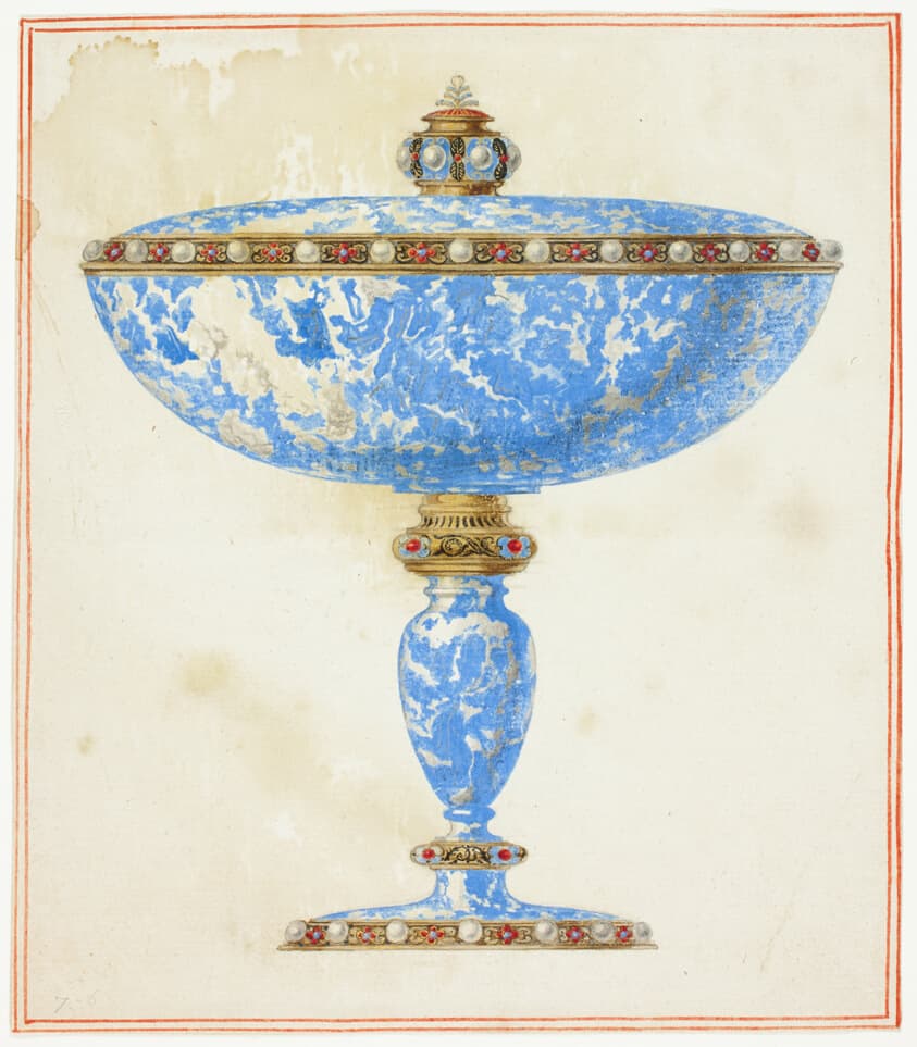 Lapis Covered Dish on Stand — Giuseppe Grisoni