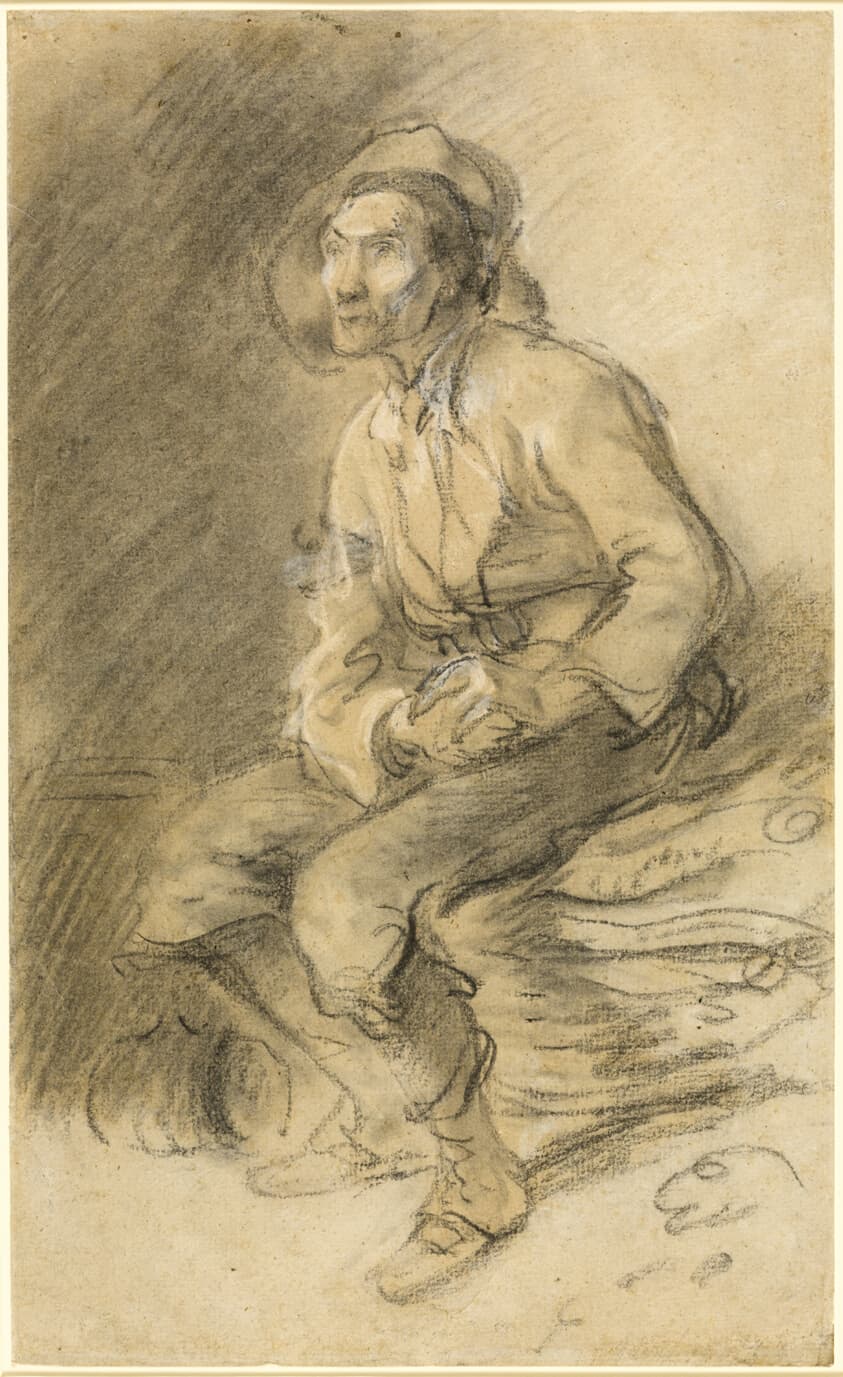 A Woodman Seated on a Bundle of Faggots — Thomas Gainsborough
