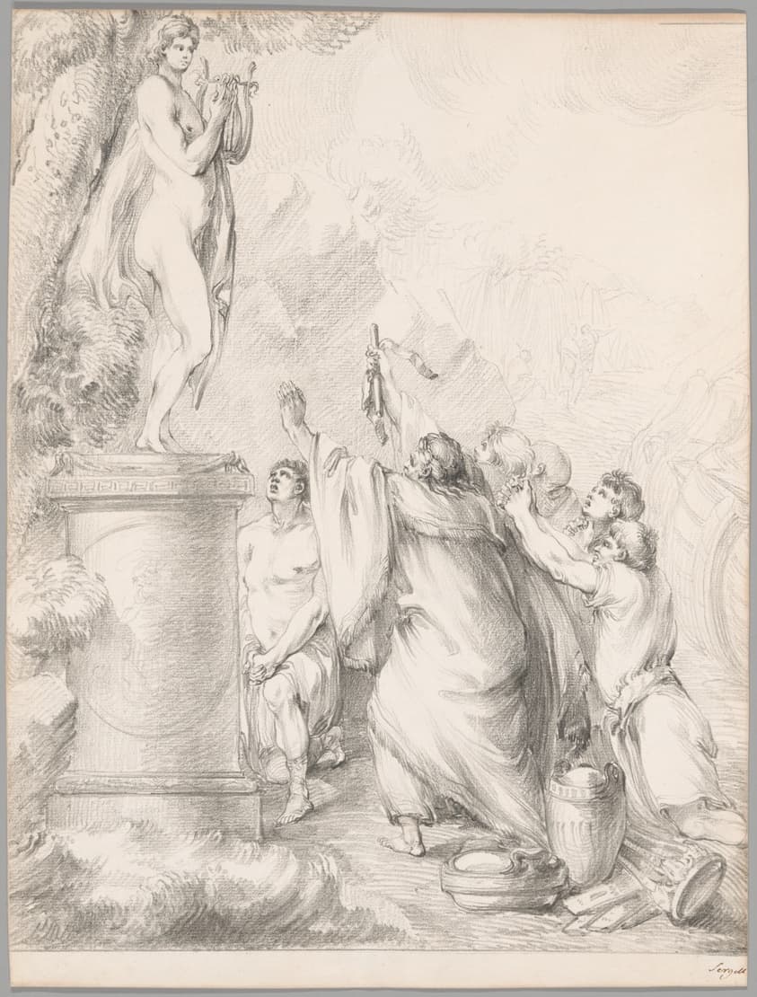 Chryses Imploring the Help of Apollo, from Iliad, Book I — Johan Tobias Sergel
