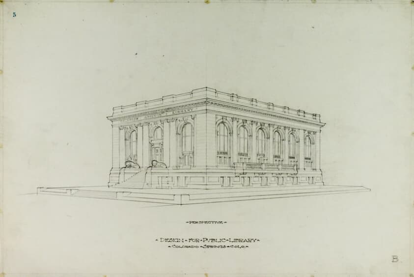 Colorado Springs Public Library, Colorado, Perspective — Peter Joseph Weber