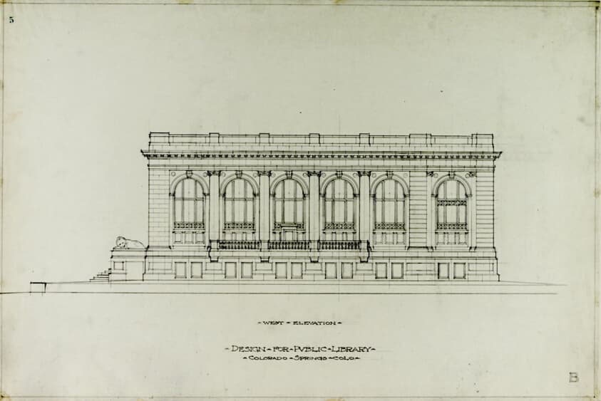Colorado Springs Public Library, Colorado, Elevation — Peter Joseph Weber