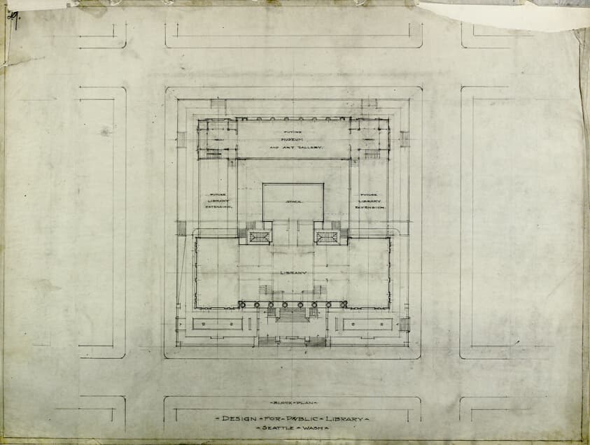 Seattle Public Library, Seattle, Washington, Site Plan — Peter Joseph Weber