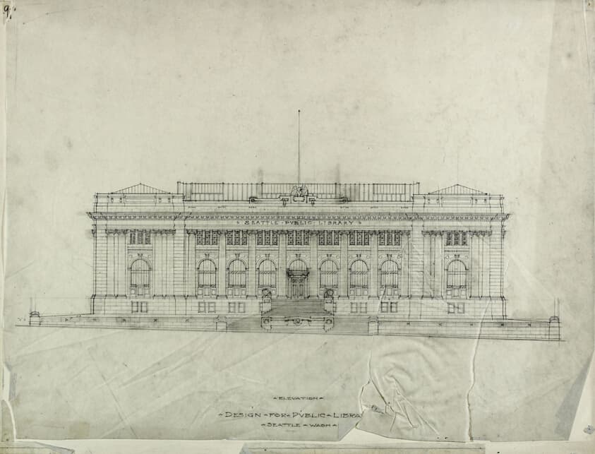 Seattle Public Library, Seattle, Washington, Elevation — Peter Joseph Weber