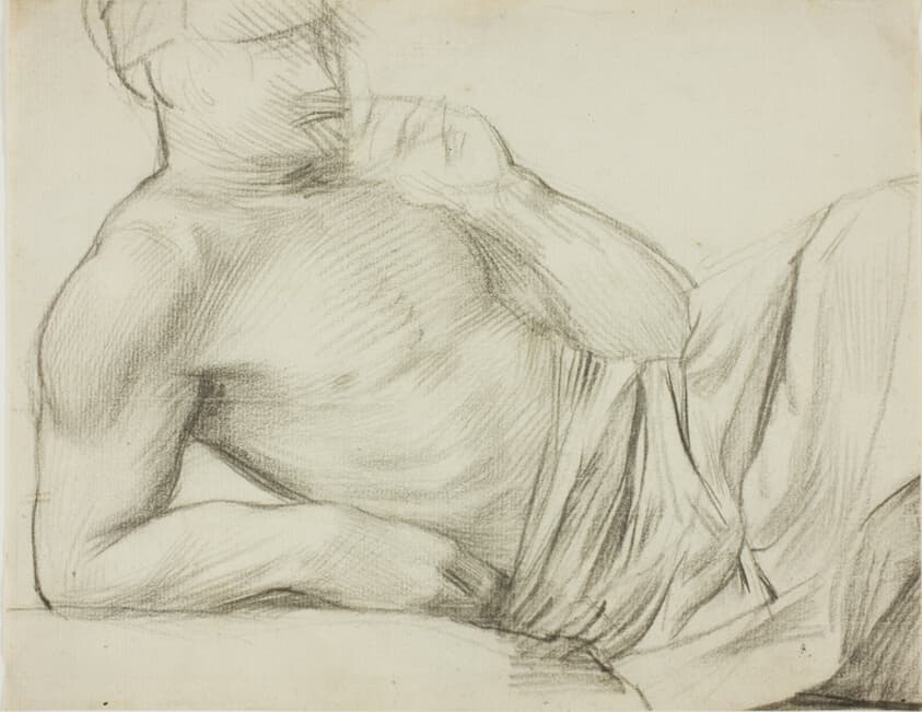 Reclining Male Figure — Alphonse Legros