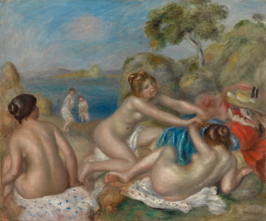 Bathers Playing with a Crab — Pierre-Auguste Renoir
