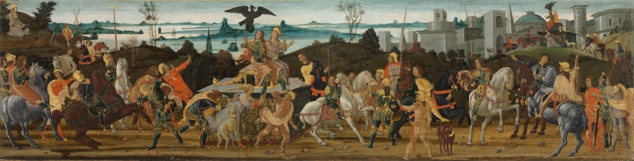 Tarquinius Priscus Entering Rome — Jacopo del Sellaio