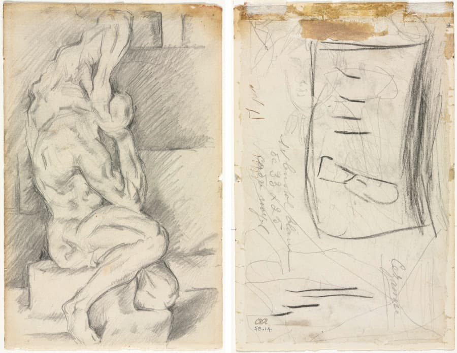 Sketch of Anatomical Sculpture (recto) Sketch of Madame Cézanne (verso) — Paul Cezanne