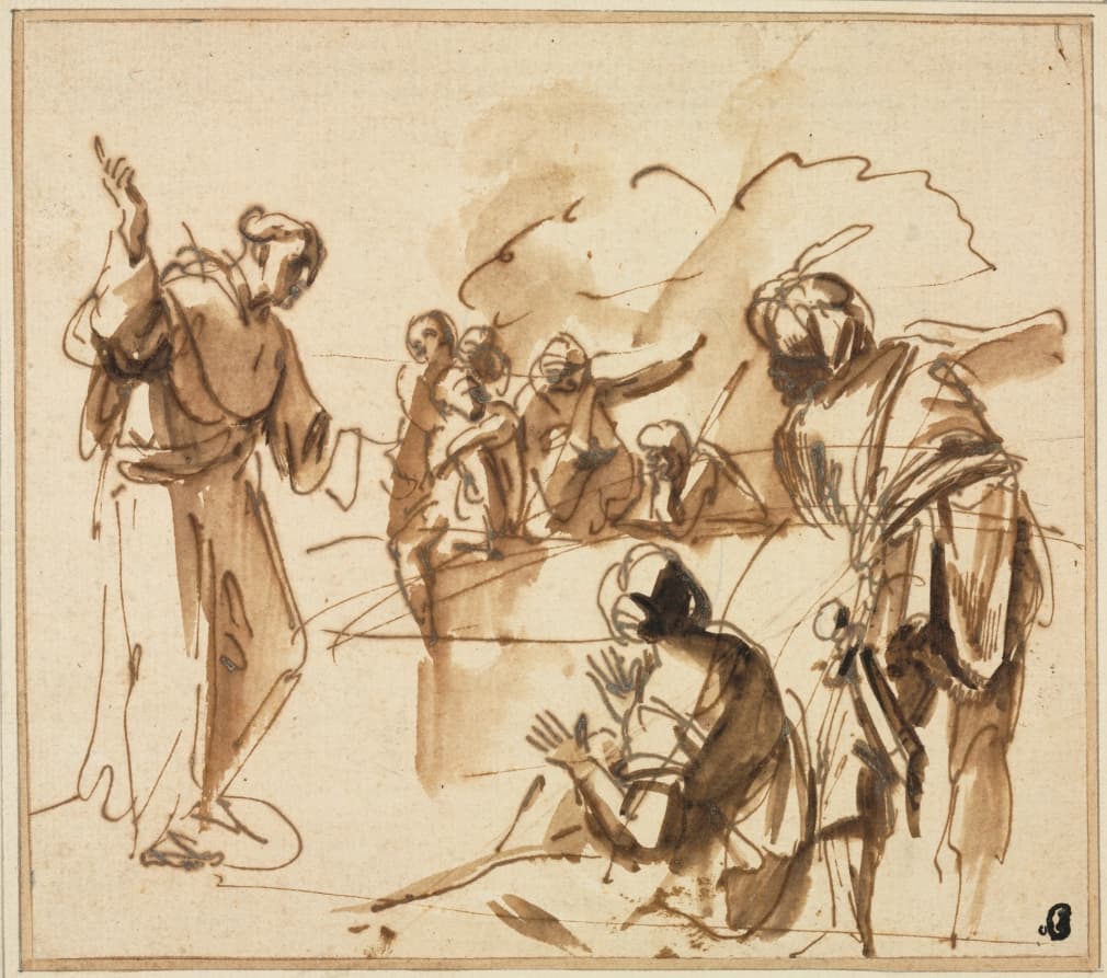 A Monk Preaching — Pier Francesco Mola