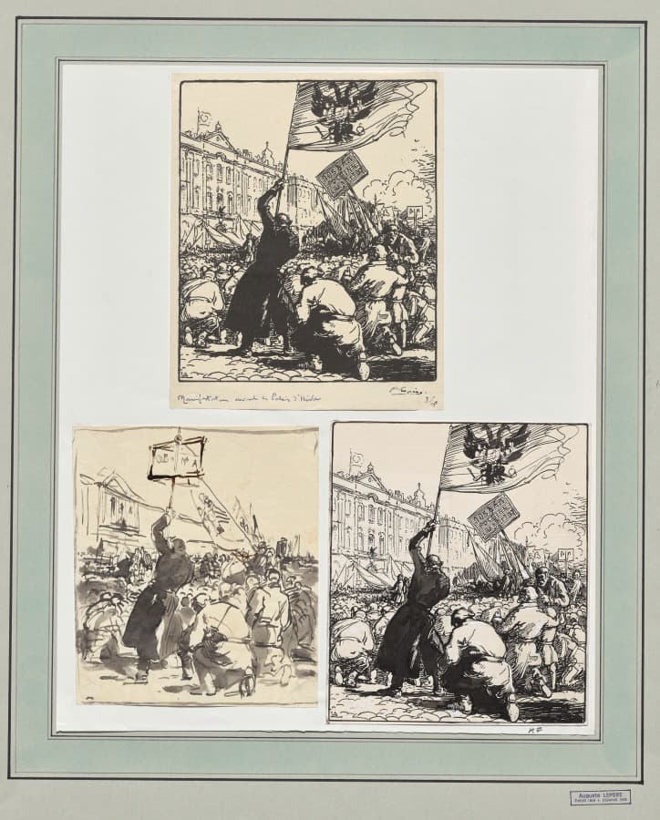 Manifêstation devant le Palais d'Hiver — Auguste Louis Lepère