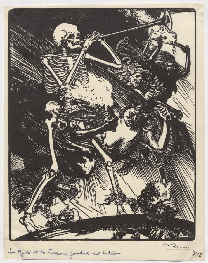 La Mort et les Passions fondant sur la terre — Auguste Louis Lepère
