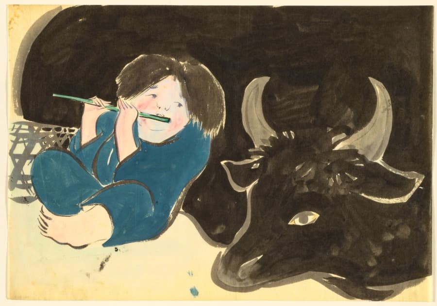 Flowers of a Hundred Worlds (Momoyogusa): Oxherd (Bokudo) — Kamisaka Sekka