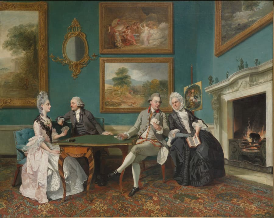 The Dutton Family in the Drawing Room of Sherborne Park, Gloucestershire — Johann Zoffany